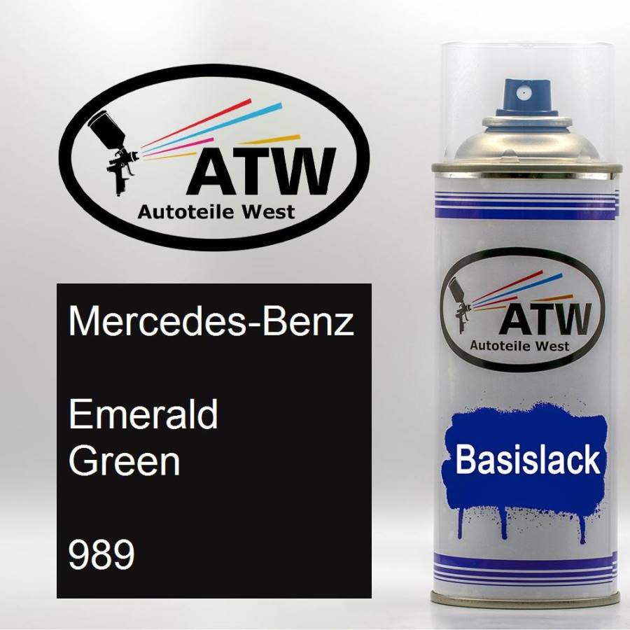 Mercedes-Benz, Emerald Green, 989: 400ml Sprühdose, von ATW Autoteile West.